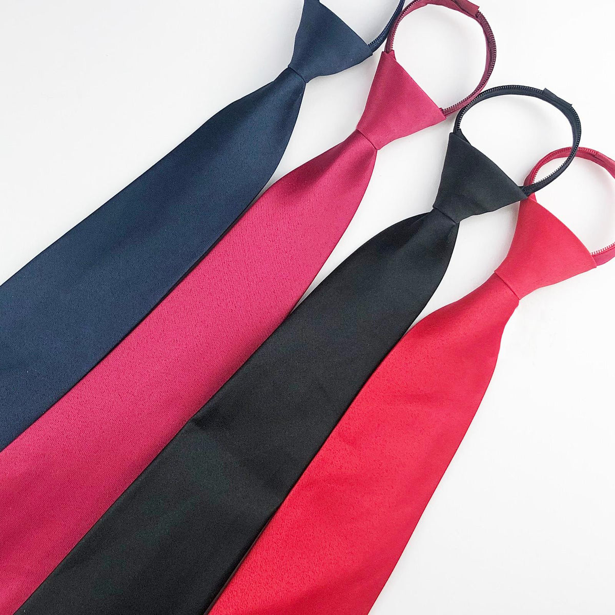 Men's Solid Color Zipper Tie 44cm Easy to Pull Lazy Workwear Convenient Formal Wear Business Korean Style Polyester
