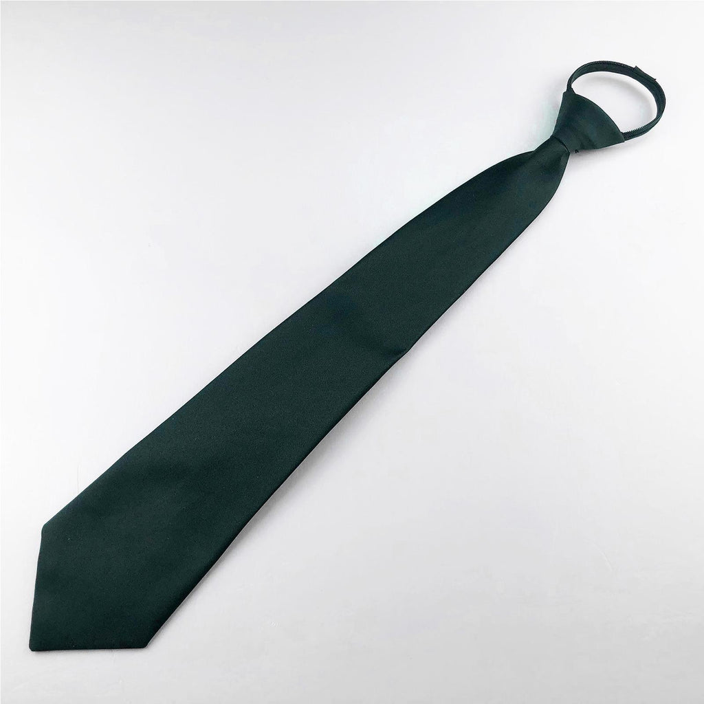 Men's Solid Color Zipper Tie 44cm Easy to Pull Lazy Workwear Convenient Formal Wear Business Korean Style Polyester