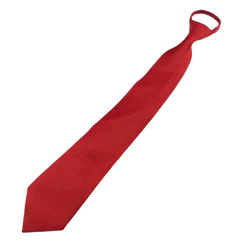 Men's Solid Color Zipper Tie 44cm Easy to Pull Lazy Workwear Convenient Formal Wear Business Korean Style Polyester
