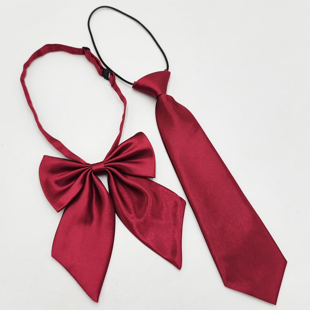 Factory Spot Wholesale Children's Tie Bow Tie Set Primary School Junior High School Students Solid Color Striped Tie Feather Root Bow Tie