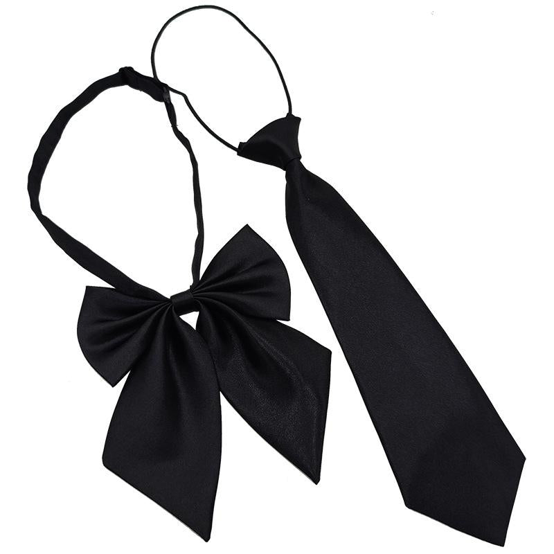 Factory Spot Wholesale Children's Tie Bow Tie Set Primary School Junior High School Students Solid Color Striped Tie Feather Root Bow Tie