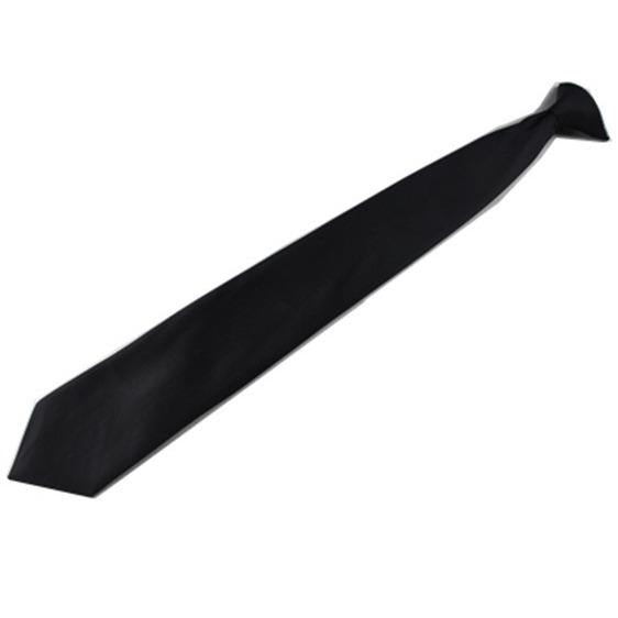 Black Button Polyester Tie Business Easy Pull Lazy Solid Color Tie Wholesale Iron Buckle Tie