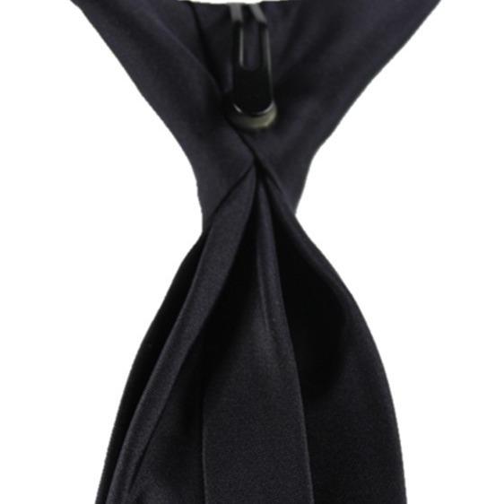 Black Button Polyester Tie Business Easy Pull Lazy Solid Color Tie Wholesale Iron Buckle Tie