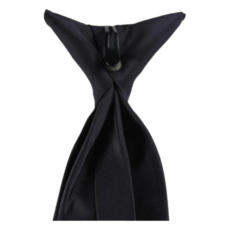 Black Button Polyester Tie Business Easy Pull Lazy Solid Color Tie Wholesale Iron Buckle Tie