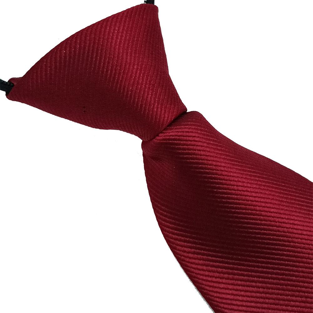 Men's Red Zipper Tie Easy to Pull Free Style Bridegroom Best Man Business Casual Tie Striped Yarn-Dyed 8cm