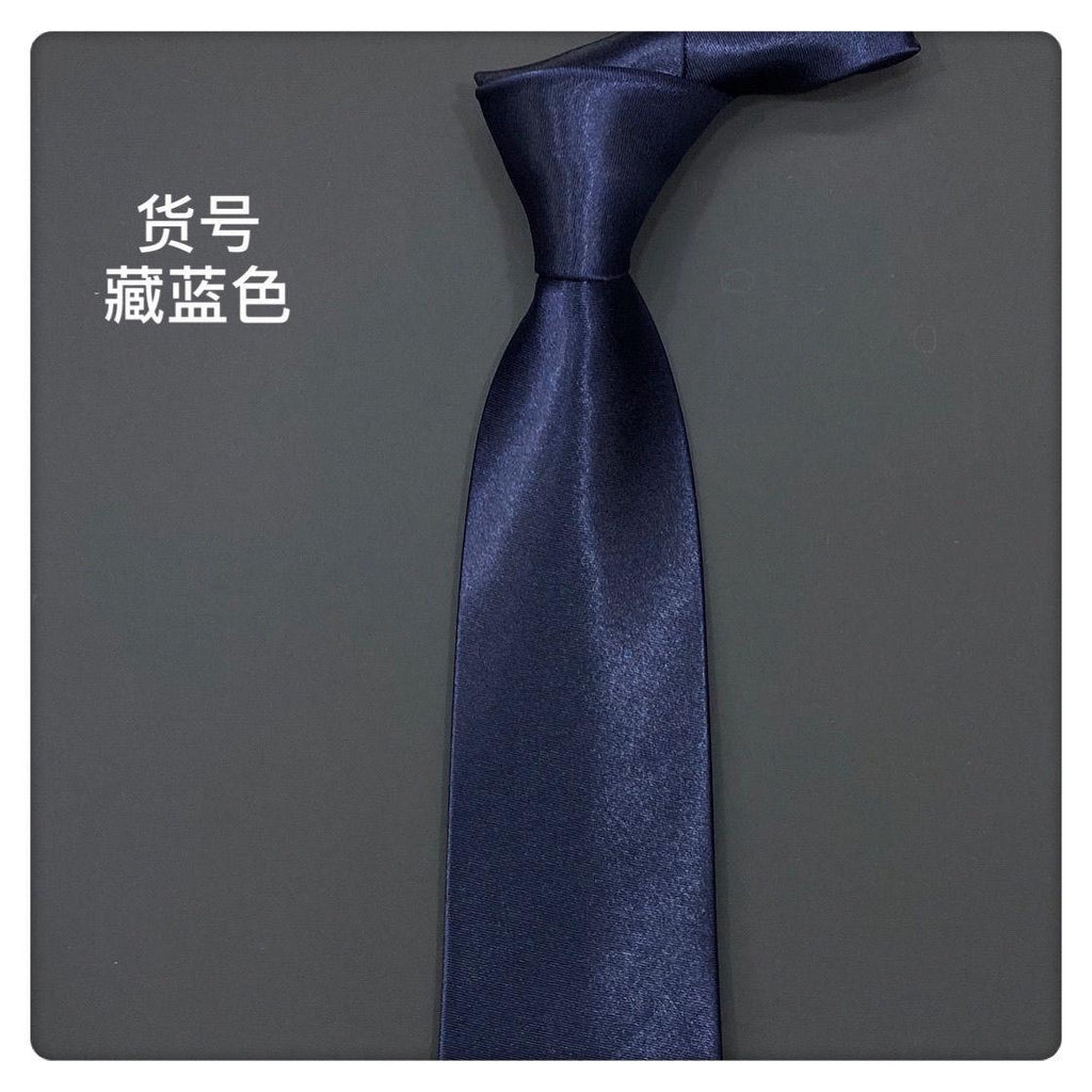 Business Formal Wear 8cm Tie Men's Work Hand-Beating Professional Women's Student Wedding Casual Silver 5cm Korean Style Narrow Black