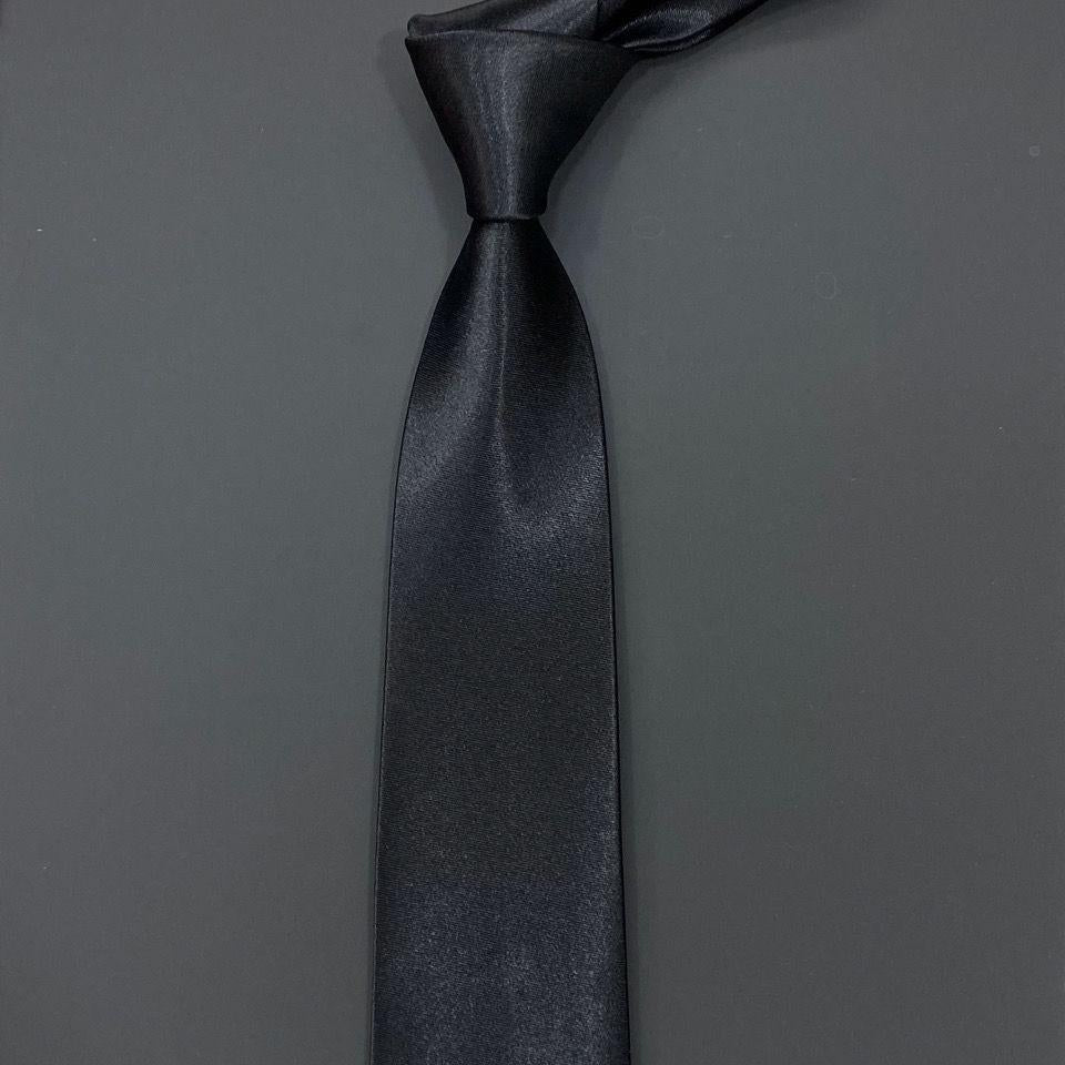 Business Formal Wear 8cm Tie Men's Work Hand-Beating Professional Women's Student Wedding Casual Silver 5cm Korean Style Narrow Black