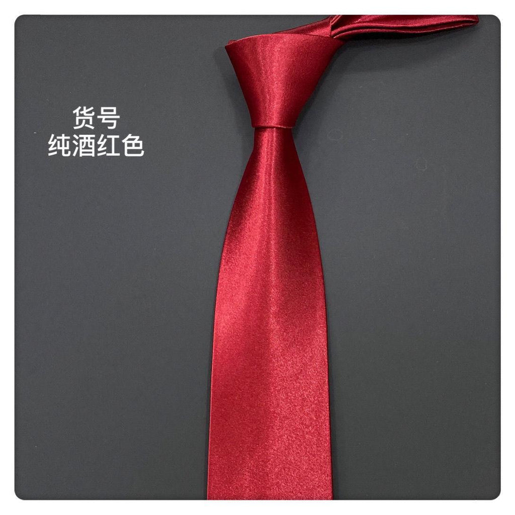 Business Formal Wear 8cm Tie Men's Work Hand-Beating Professional Women's Student Wedding Casual Silver 5cm Korean Style Narrow Black