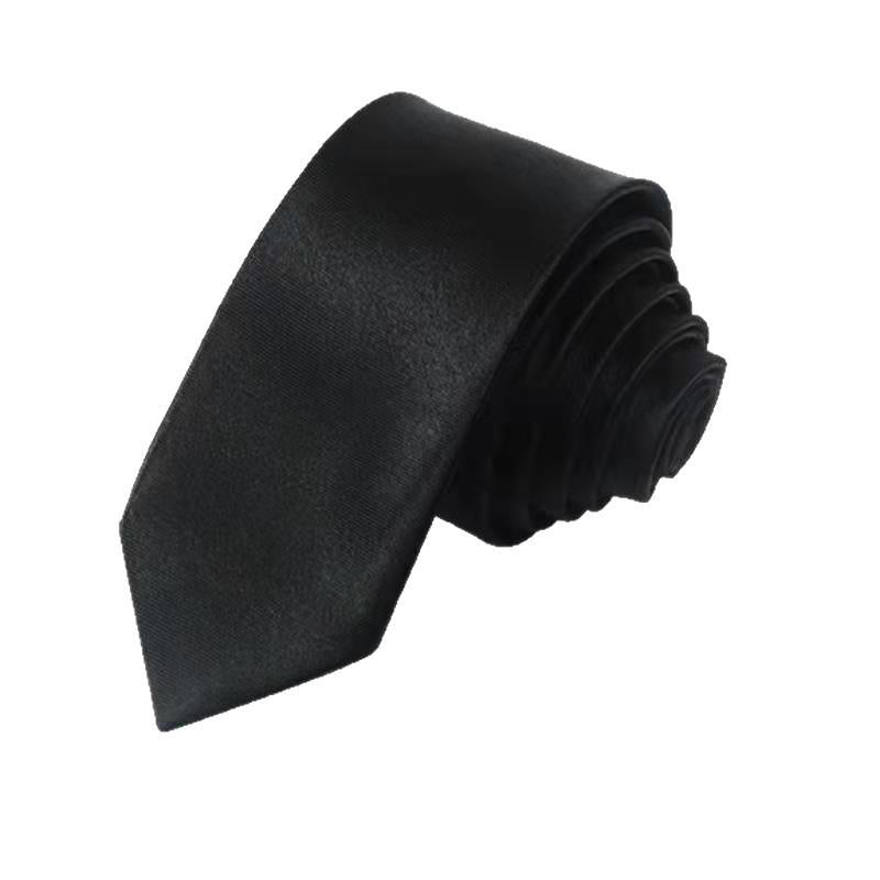 Business Formal Wear 8cm Tie Men's Work Hand-Beating Professional Women's Student Wedding Casual Silver 5cm Korean Style Narrow Black