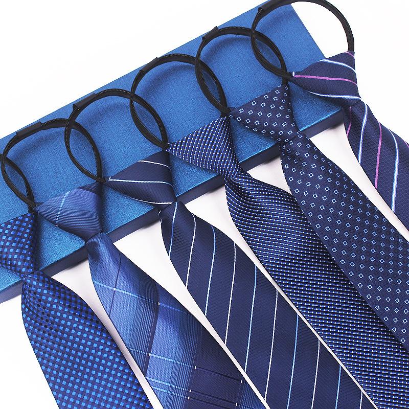 Men's Professional Tie Knot-Free 8cm Lazy Zipper Tie 7cm Easy Pull Business Formal Wear Work Wholesale