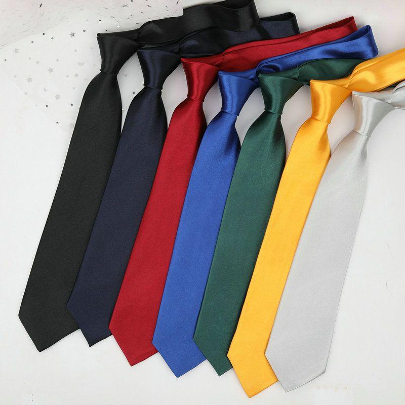 8cm Solid Color Tie Ins Polyester Silk Business Men's Multi-Color Optional Tie Factory Spot Wholesale Business Leisure