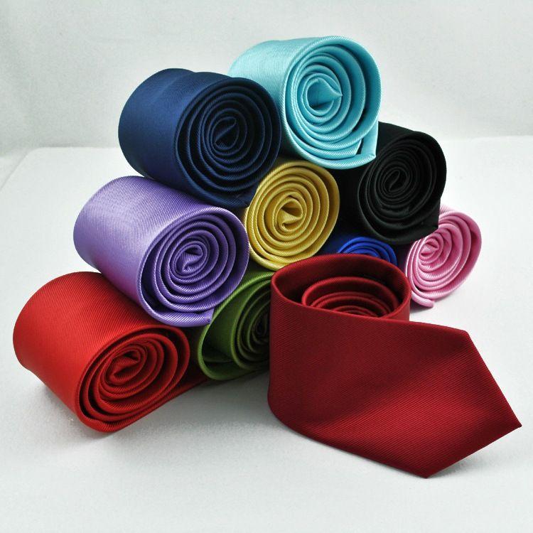 8cm Solid Color Tie Ins Polyester Silk Business Men's Multi-Color Optional Tie Factory Spot Wholesale Business Leisure