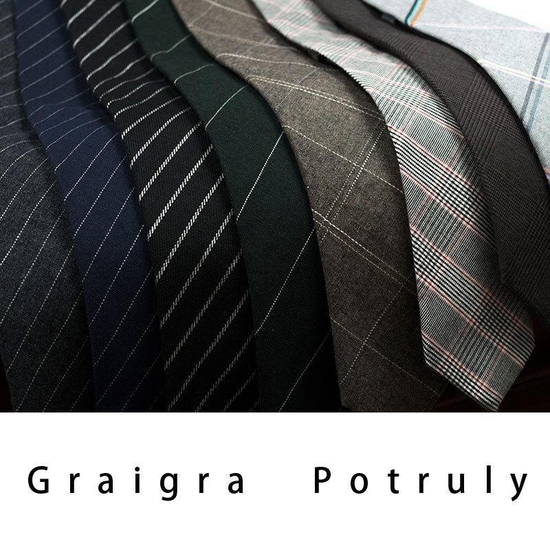 Houndstooth Suit Tie Men's Solid Color Coffee Gray 6cm Casual Tie Retro Work Plaid Fashion Women