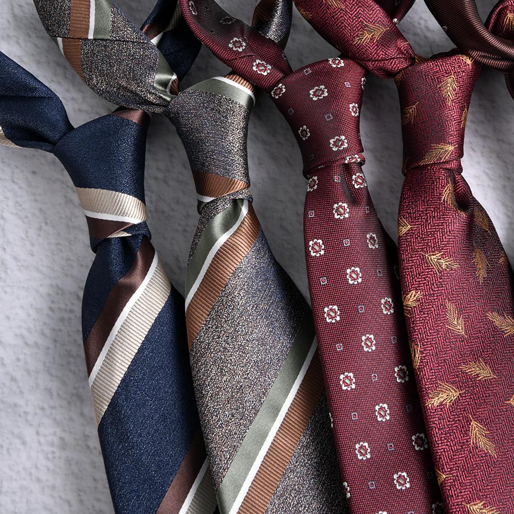 2026 New Tie Men's Jacquard Yarn-Dyed Spot 8cm Hand-Playing Business Formal Wear Groom Wedding Administration