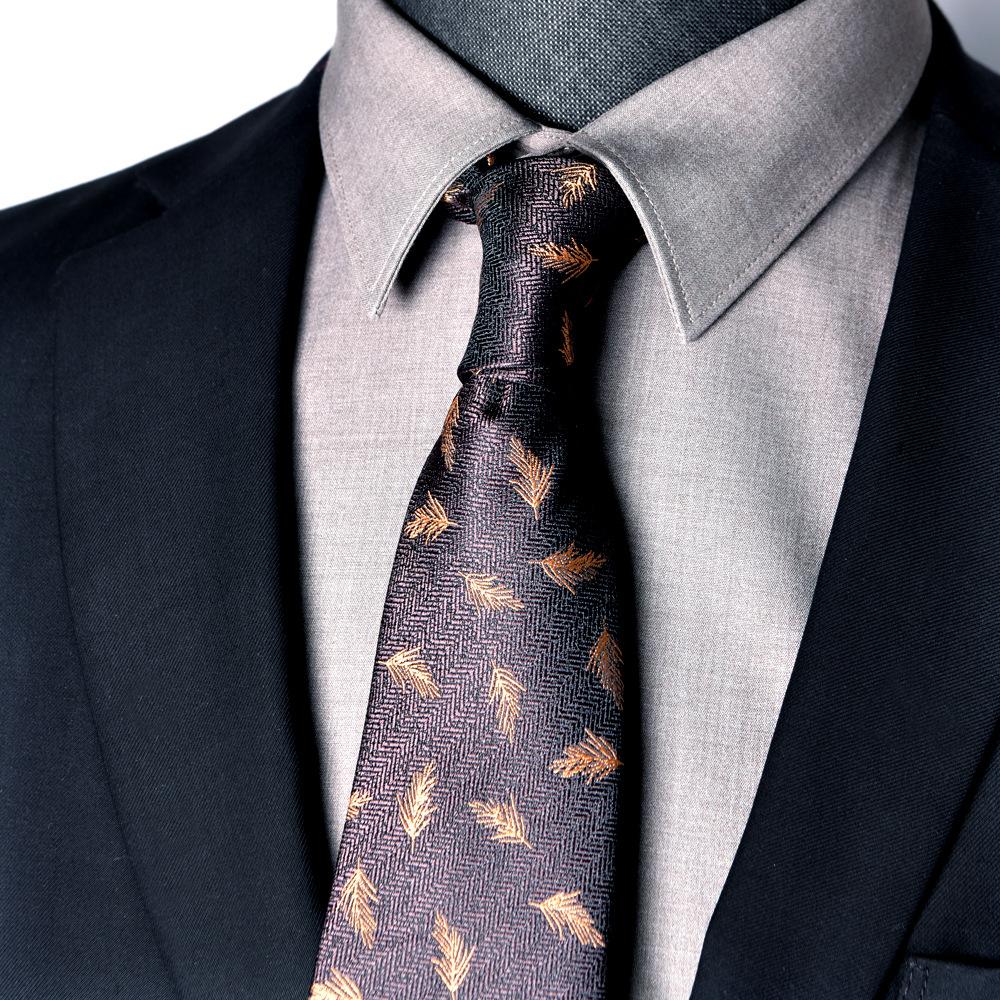 2026 New Tie Men's Jacquard Yarn-Dyed Spot 8cm Hand-Playing Business Formal Wear Groom Wedding Administration