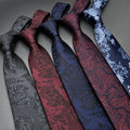 Factory Spot 8cm Black Men's Tie High-Grade Hand-Beating Wholesale Vintage Dark Pattern Flower Leaf Banquet Bridegroom