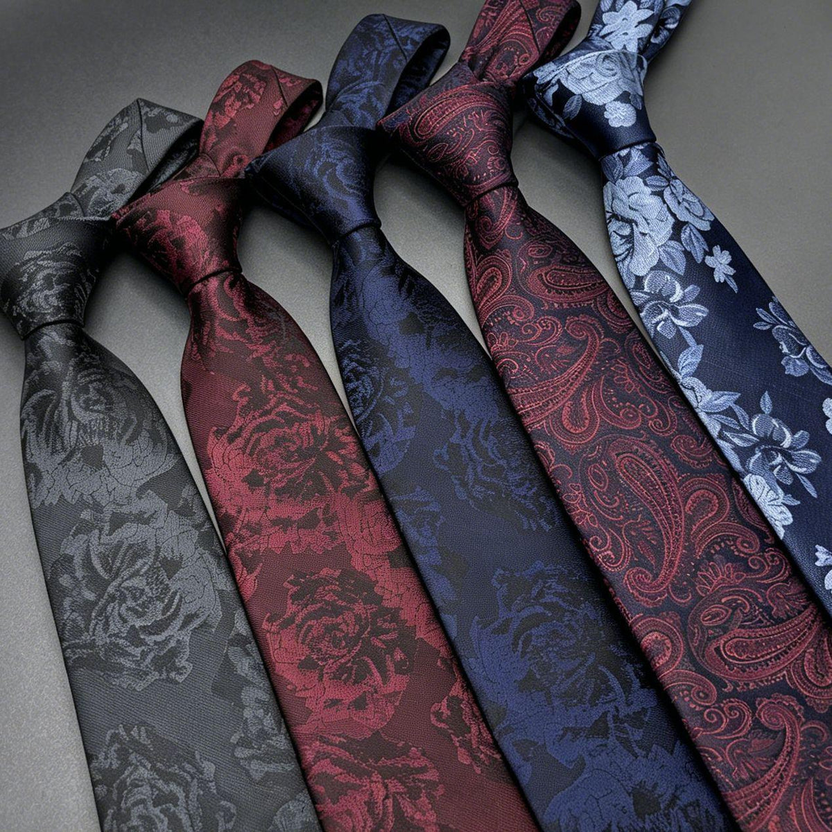 Factory Spot 8cm Black Men's Tie High-Grade Hand-Beating Wholesale Vintage Dark Pattern Flower Leaf Banquet Bridegroom