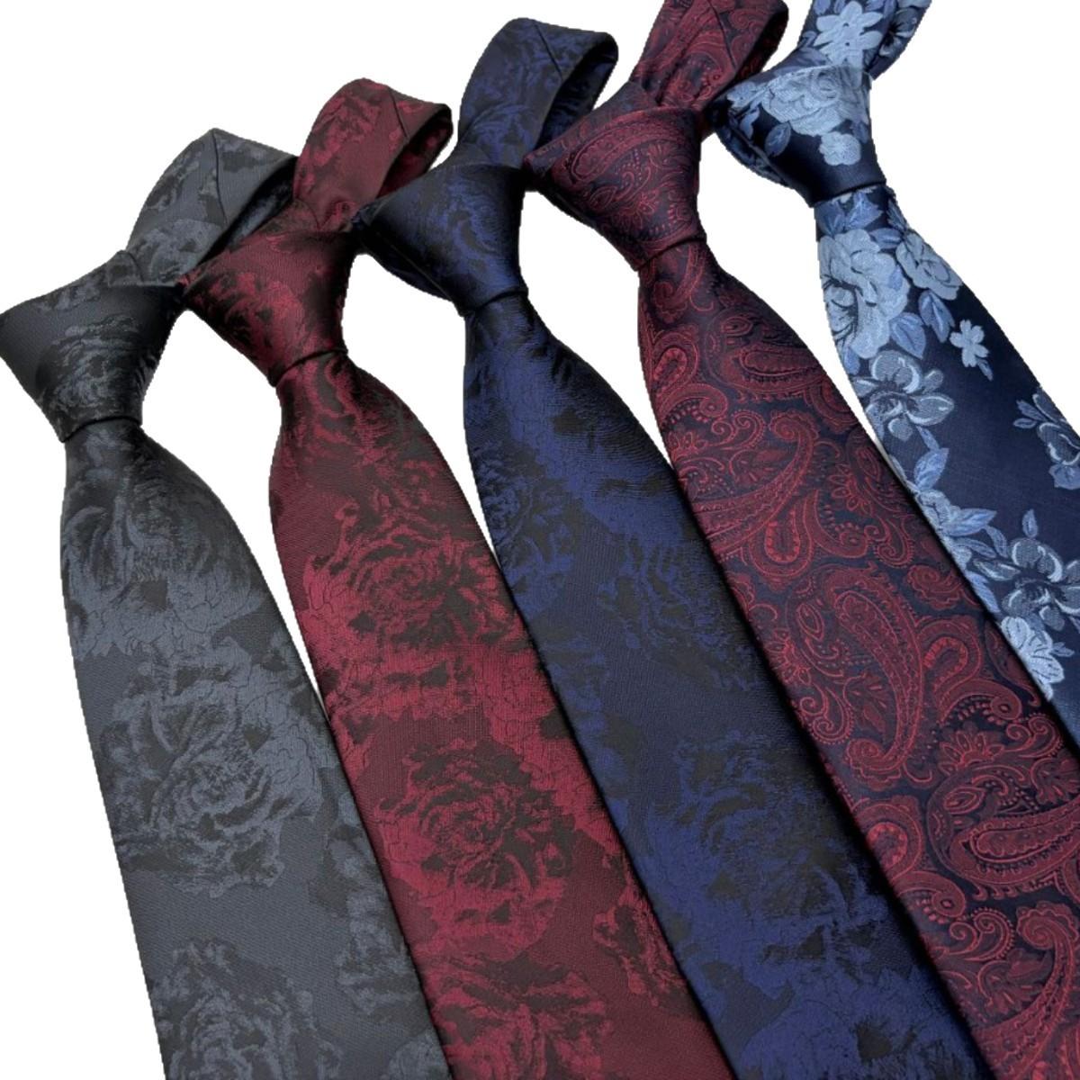 Factory Spot 8cm Black Men's Tie High-Grade Hand-Beating Wholesale Vintage Dark Pattern Flower Leaf Banquet Bridegroom