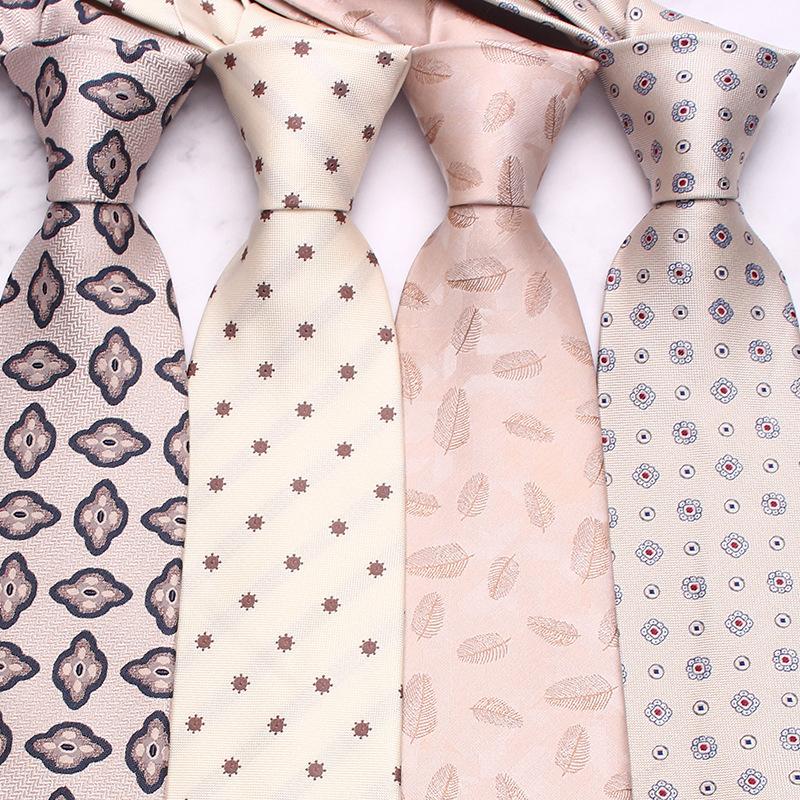 Light Color Tie Classic Small Floral Men's 8cm Tie Thick Striped Business Casual Wedding Tie Manufacturer