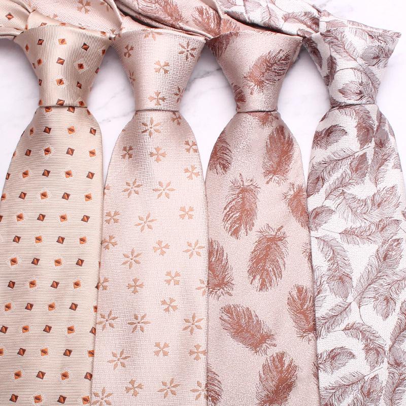 Light Color Tie Classic Small Floral Men's 8cm Tie Thick Striped Business Casual Wedding Tie Manufacturer