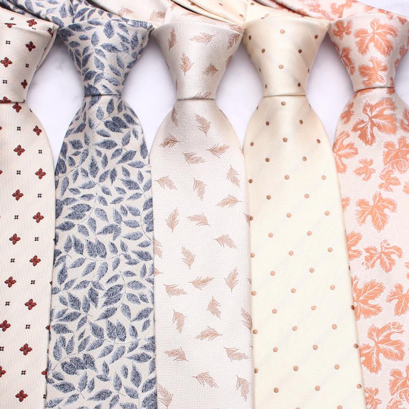 Light Color Tie Classic Small Floral Men's 8cm Tie Thick Striped Business Casual Wedding Tie Manufacturer