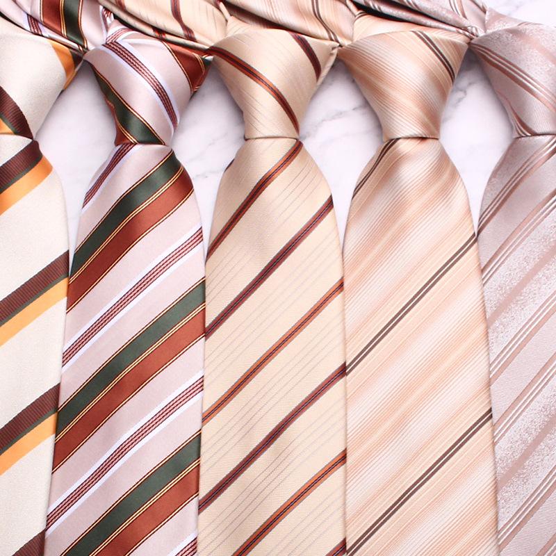 Light Color Tie Classic Small Floral Men's 8cm Tie Thick Striped Business Casual Wedding Tie Manufacturer