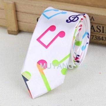 Korean Style Fashion Casual 5cm Piano Fashion Tie Male and Female Student Note Personality Music Narrow Tie Factory Spot
