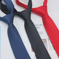 Wholesale Men's Casual Tie Black Red 5cm Ultra Narrow Fashion Business Solid Color Twill Hand Play Business Style