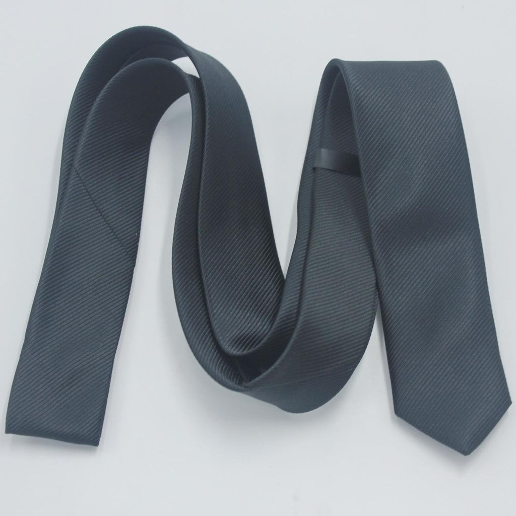 Wholesale Men's Casual Tie Black Red 5cm Ultra Narrow Fashion Business Solid Color Twill Hand Play Business Style