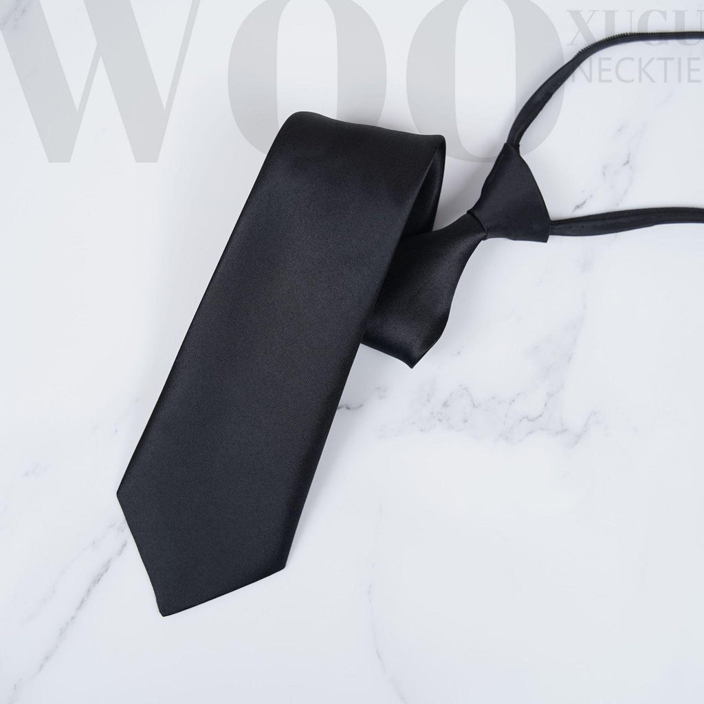 Black Wine Red Red Navy Blue Zipper Tie Lazy Tie