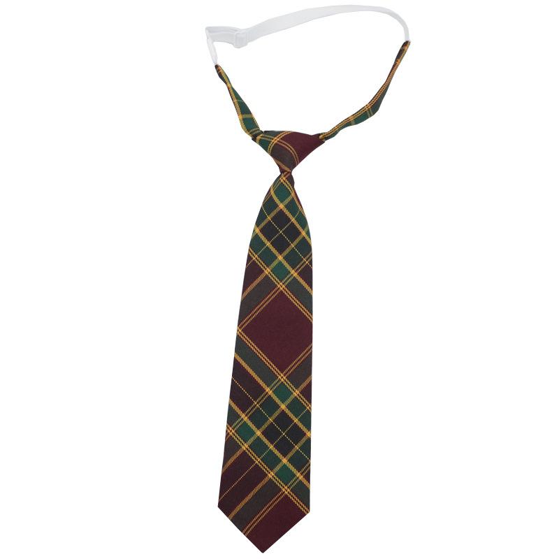 JK Tie Plaid Women's Knot-Free Student College Style Japanese Short Small Uniform School Uniform Accessories Lazy in Stock
