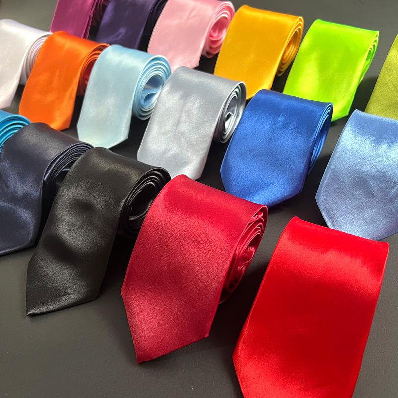 Solid Color Tie 8cm Men's Formal Wear Business Professional Security Interview Group Performance Graduation Hand Black Direct Sales
