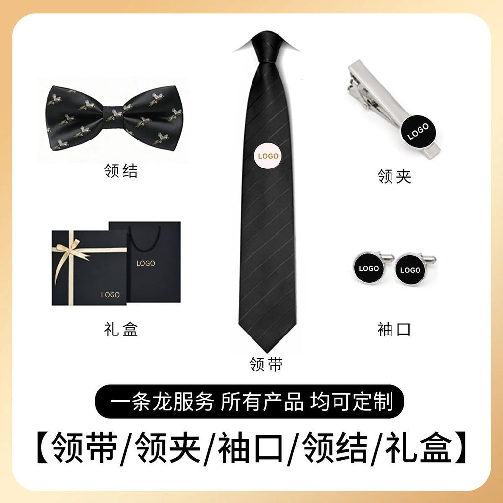 Tie Men's 8cm Business Professional Striped Tie Customized Hand-Made Polyester Tie Men Shengzhou Tie Manufacturer