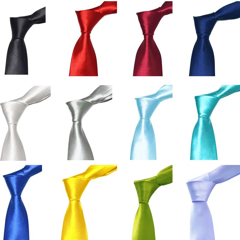 Manufacturer Promotion 8cm Hand Tie Strip Men's Solid Color Blue Silver Tie Wedding Business Monochrome Best Man