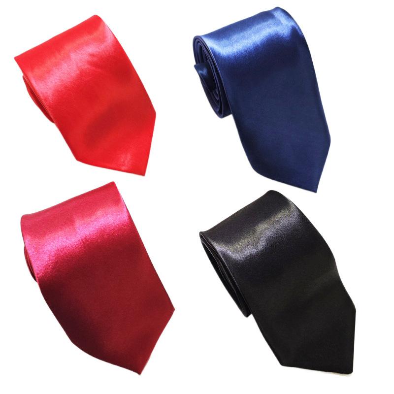 Manufacturer Promotion 8cm Hand Tie Strip Men's Solid Color Blue Silver Tie Wedding Business Monochrome Best Man