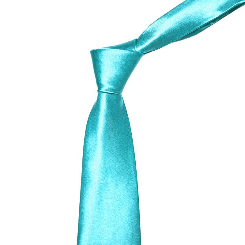 Manufacturer Promotion 8cm Hand Tie Strip Men's Solid Color Blue Silver Tie Wedding Business Monochrome Best Man