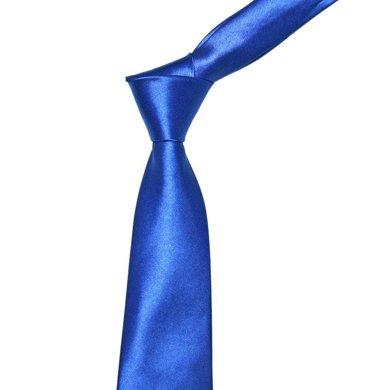 Manufacturer Promotion 8cm Hand Tie Strip Men's Solid Color Blue Silver Tie Wedding Business Monochrome Best Man