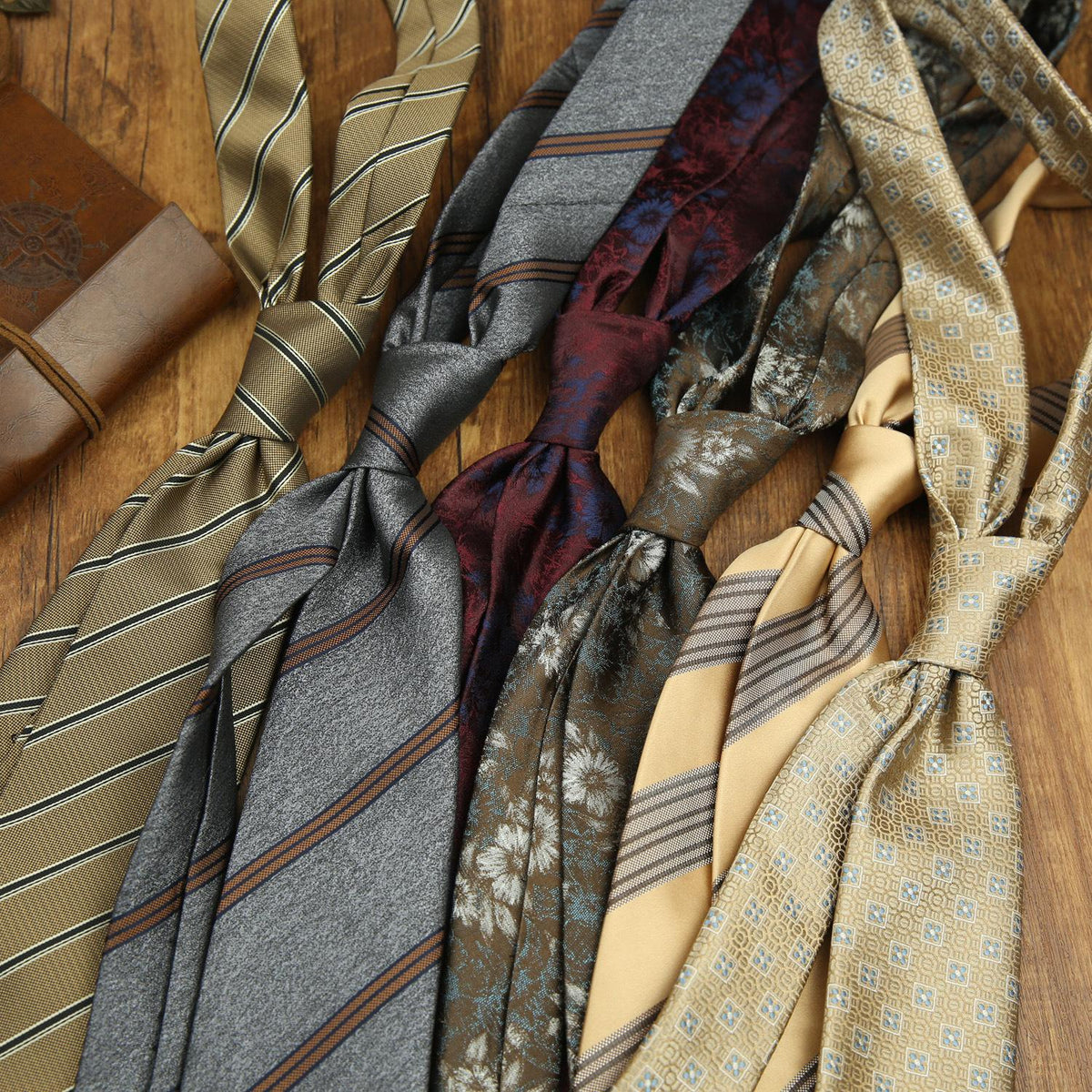 Formal Wear Tie Men's Business 8cm Hand-Made Business Wear British Striped Polyester Wine Red Pattern Coffee Wholesale