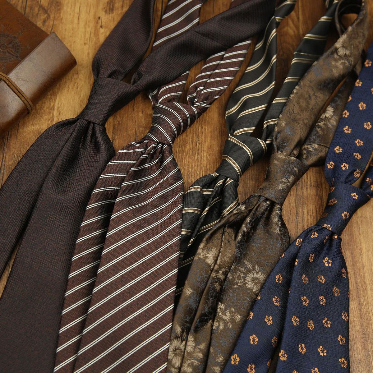Formal Wear Tie Men's Business 8cm Hand-Made Business Wear British Striped Polyester Wine Red Pattern Coffee Wholesale