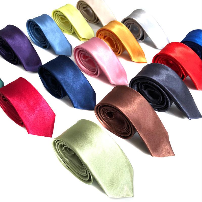Men's Tie 5cm Narrow JK Pure Plain Student Bright Satin Group Black Tie Shengzhou Factory Direct Sales