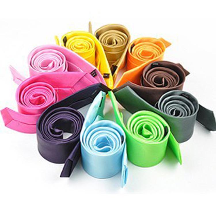 Men's Tie 5cm Narrow JK Pure Plain Student Bright Satin Group Black Tie Shengzhou Factory Direct Sales