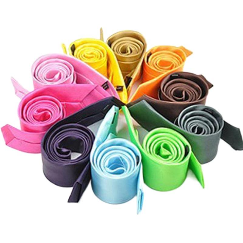 Men's Tie 5cm Narrow JK Pure Plain Student Bright Satin Group Black Tie Shengzhou Factory Direct Sales