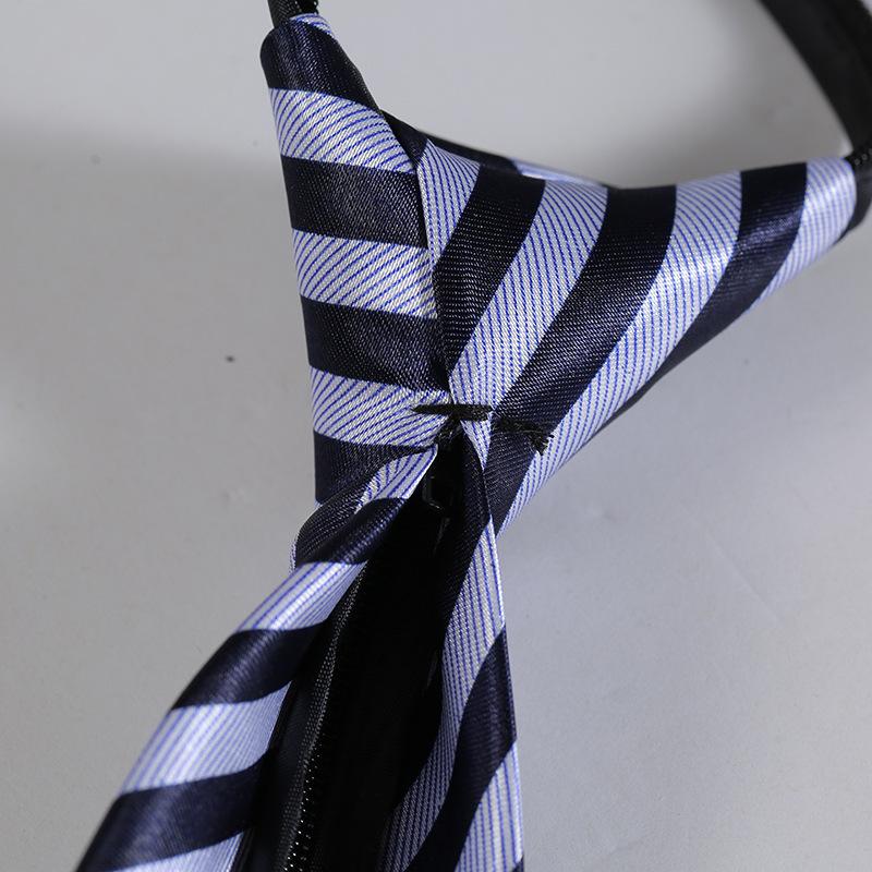 Men's Zipper Tie Easy to Pull Korean Style Lazy Polyester Silk Tie Professional Formal Wear Business Zipper Flower Belt