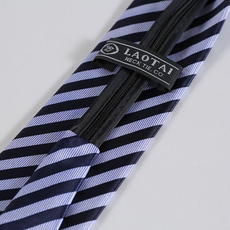 Men's Zipper Tie Easy to Pull Korean Style Lazy Polyester Silk Tie Professional Formal Wear Business Zipper Flower Belt