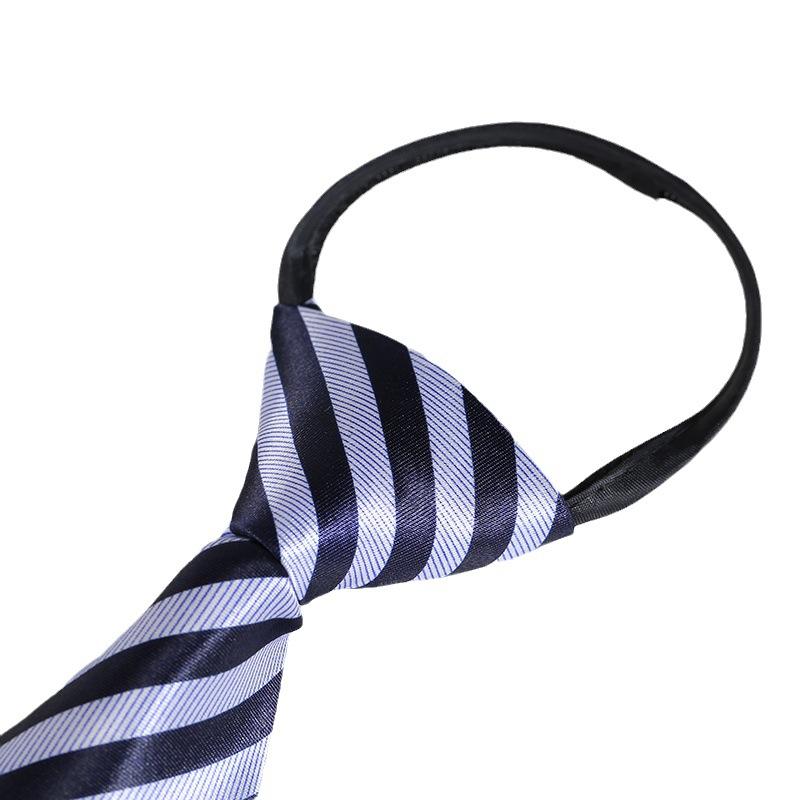 Men's Zipper Tie Easy to Pull Korean Style Lazy Polyester Silk Tie Professional Formal Wear Business Zipper Flower Belt