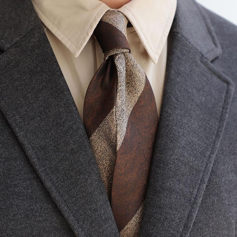 Neapolitan Arrow Tie 8cm Striped Twill Polyester Business Italian Fashion Tie Factory Spot Boutique