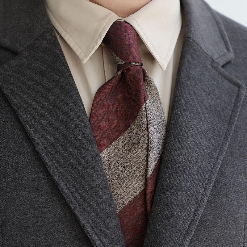 Neapolitan Arrow Tie 8cm Striped Twill Polyester Business Italian Fashion Tie Factory Spot Boutique