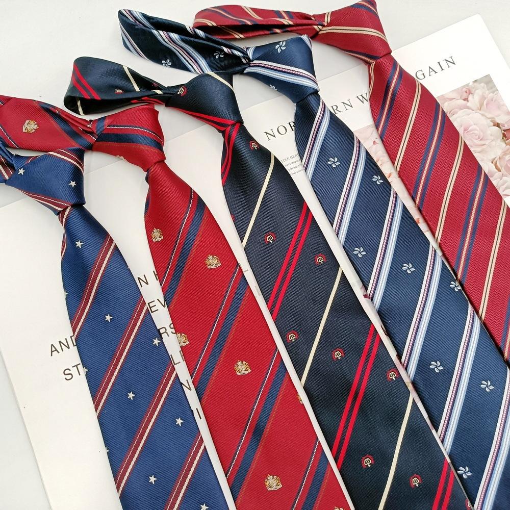 Oushixin Factory Wholesale JK Uniform Tie for Boys and Girls 7cm Hand-Made Striped Accessories All-Matching