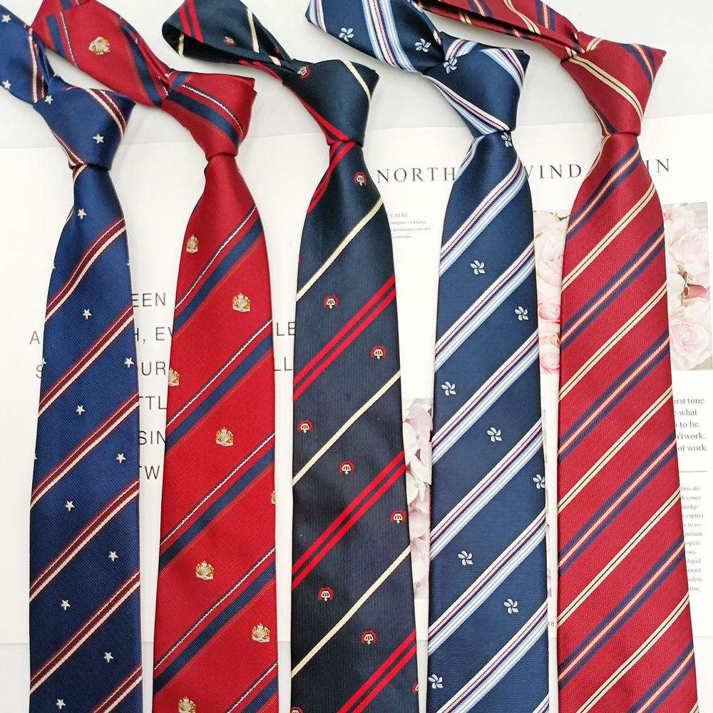 Oushixin Factory Wholesale JK Uniform Tie for Boys and Girls 7cm Hand-Made Striped Accessories All-Matching
