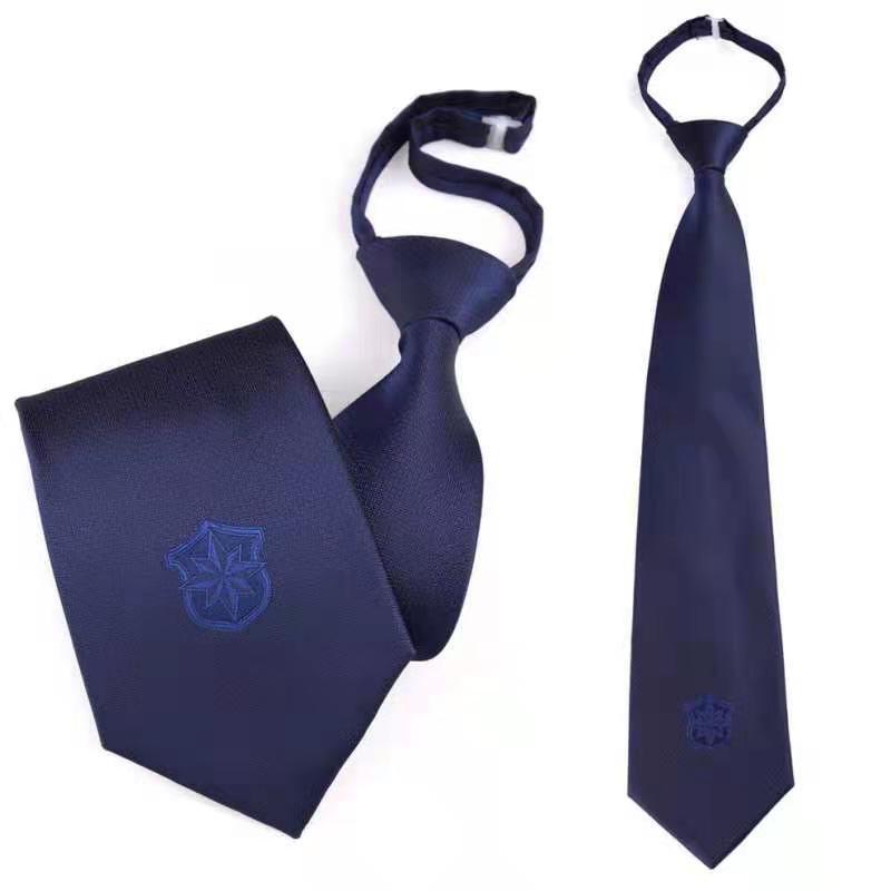 Security Work Clothes Tie Zipper Men and Women Security Guard Dark Blue Tie Clip New Security Tie Clip